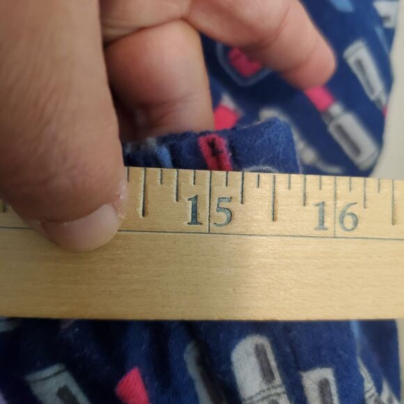 Joe Boxer Pajama Set Flannel Long Sleeves Print Lipstick All Over Womens Sz M - Picture 12 of 13